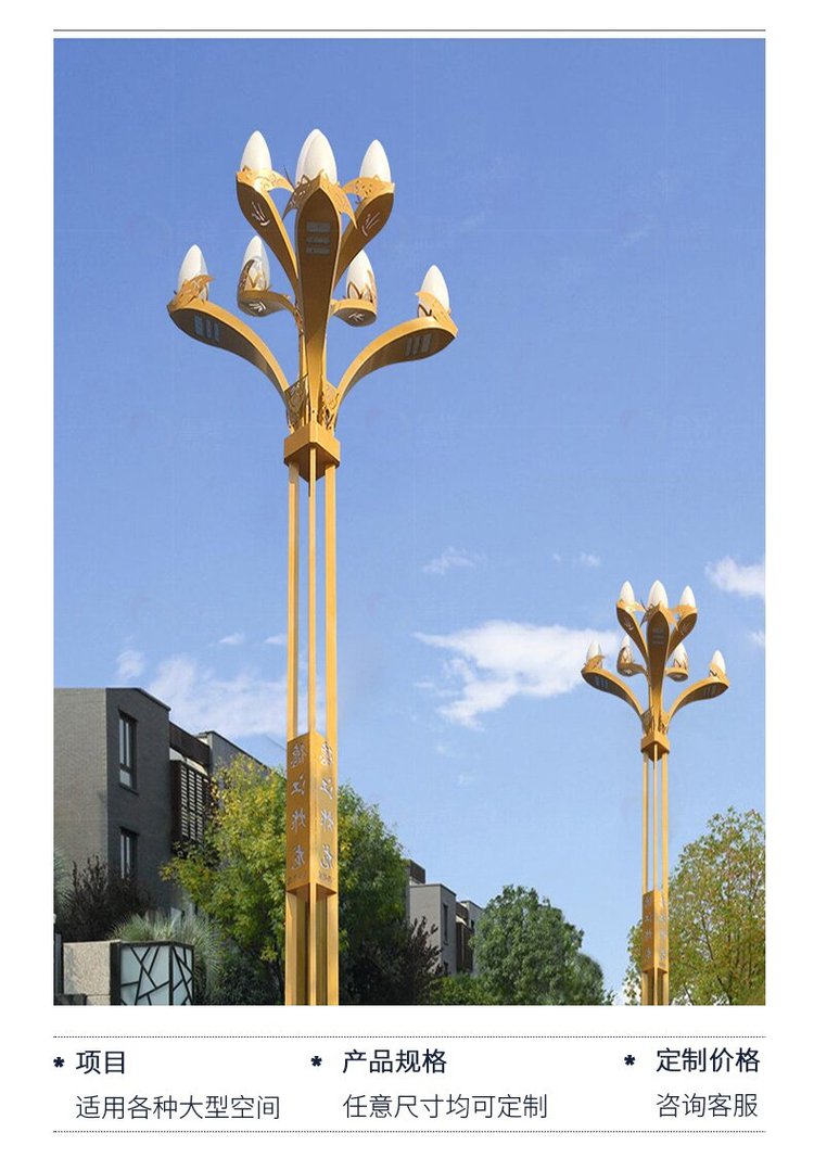 中华灯玉兰灯路灯公路庭院公园广场定制户外led高杆灯景观道路灯 - 爱