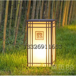 【户外景观灯柱新中式草坪灯柱头灯丝印图案logo特色灯别墅庭院灯】-